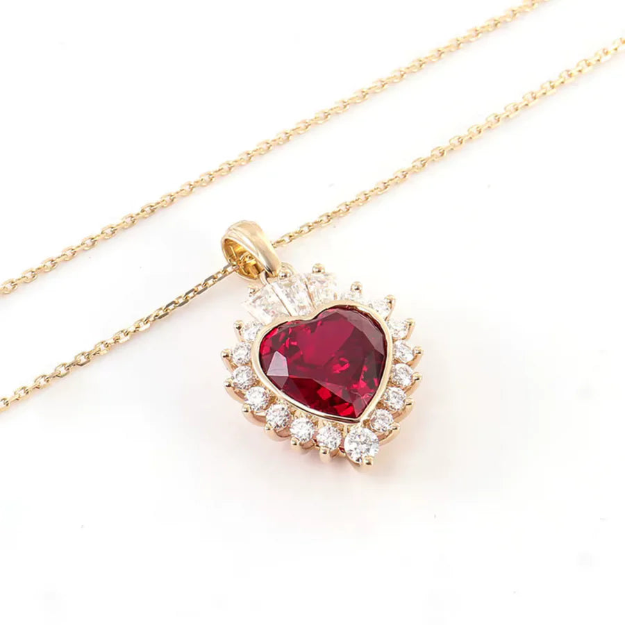 Ruby & Moissanite Gemstone Necklace