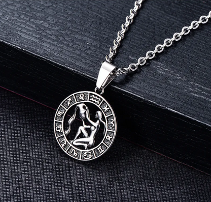 Stainless Steel Cancer Zodiac Pendant