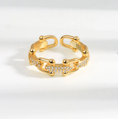 Horseshoe Chain Hollow Ring