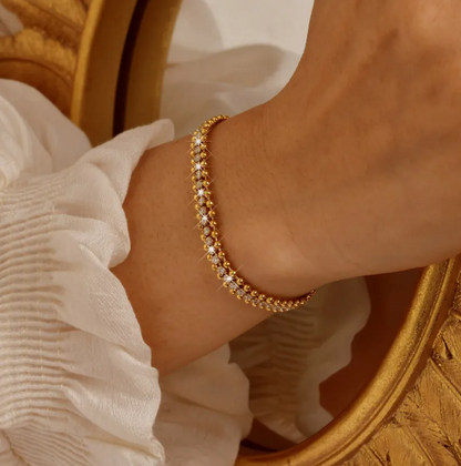 Stainless Steel Zircon Chain Bracelet