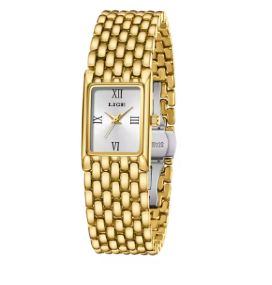 Extravagant Gold Tone Quartz Watch Stainless Steel