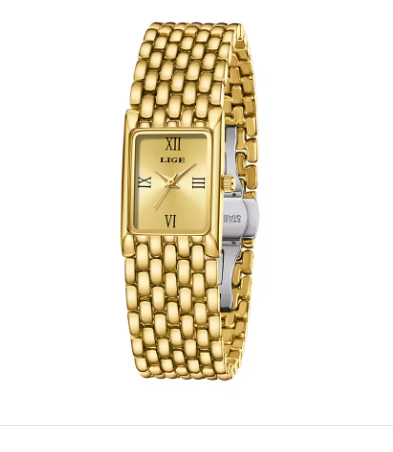 Extravagant Gold Tone Quartz Watch Stainless Steel