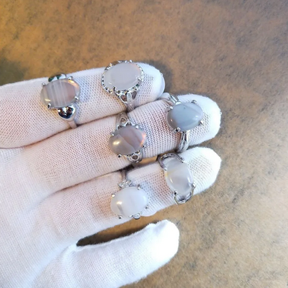 Natural Stone Ring Set