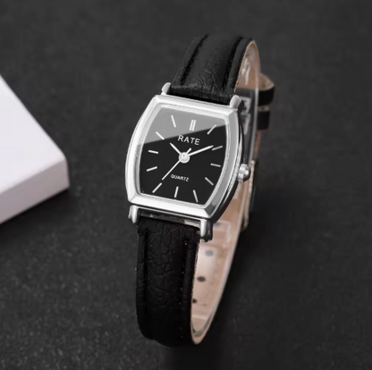 Extravagant Leather Strap Watch With Arabic Numerals