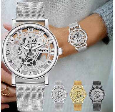 Luxuriant Openwork Skeleton Hollow Dial Metal Mesh