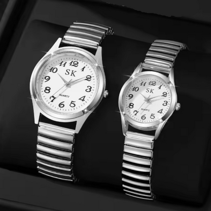 Minimalist Couple Quartz Watches with Rubber Straps