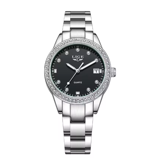 Lige Quartz Watch Waterproof Stainless Steel Radiance