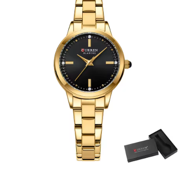 Luxurious Quartz Wristwatch with Polished Silver Dial