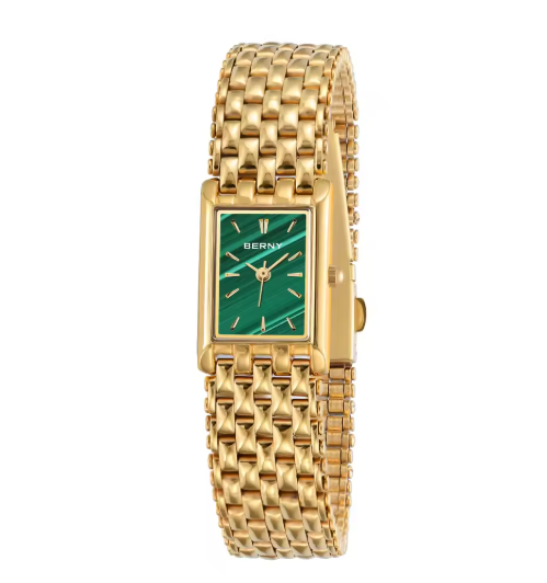 Luxurious Polished Square Gold Watch Timeless Elegance