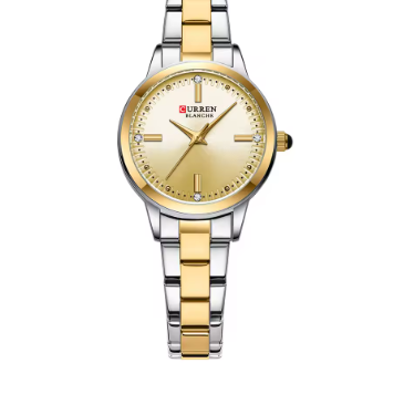 Luxurious Quartz Wristwatch with Polished Silver Dial