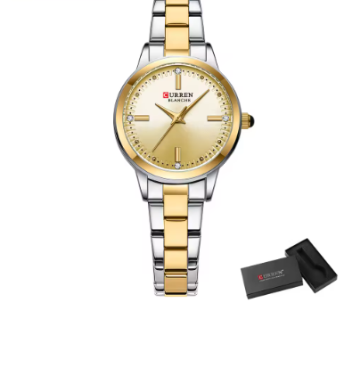 Luxurious Quartz Wristwatch with Polished Silver Dial