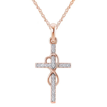 Diamond Alloy Cross Pendant Necklace
