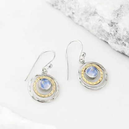 1+1 Offer: Boho Saturn with Turquoise Opal Earrings