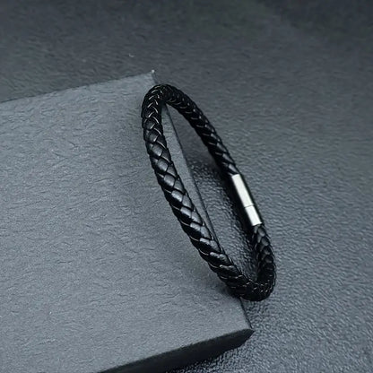 Braided Leather Wristband 6mm Vintage Couture Edition