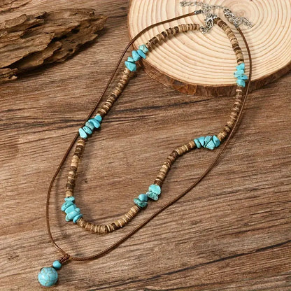 Luxurious Tiger Eye Turquoise Beaded Mens Necklace