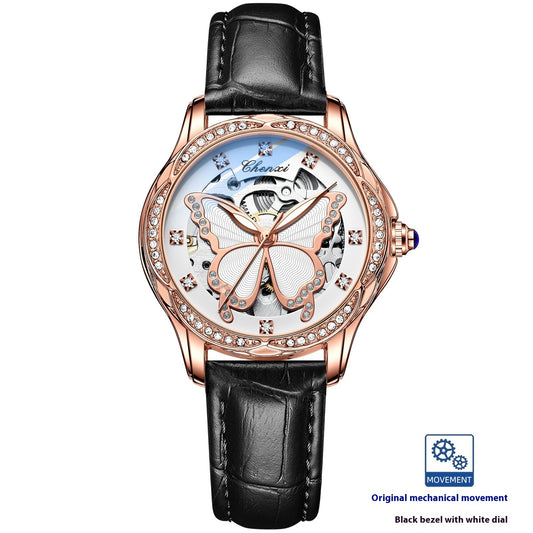 Butterfly Dial Diamond Embedded Watch For Women Automatic