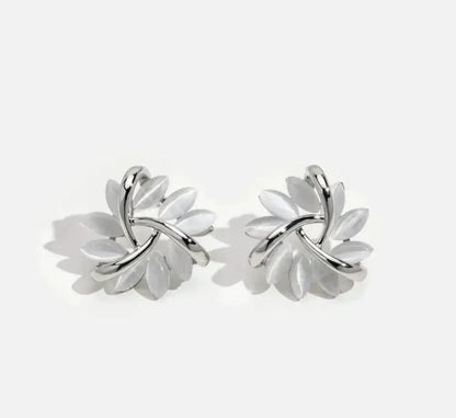 1+1 Offer: Elegant and exquisite opal petal circle stud earrings in gold