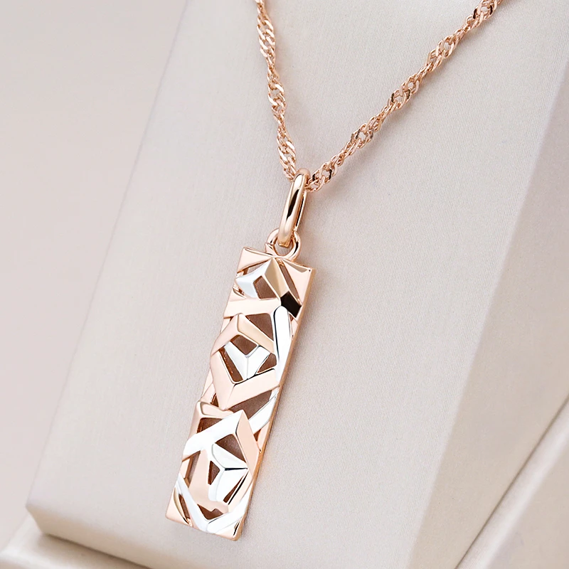 1+1 Offer: Elegant Rectangular Gold Necklace