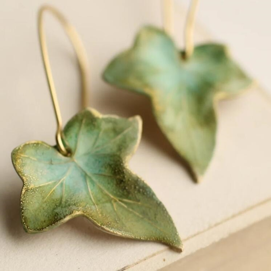 1+1 Offer: Vintage Green Leaf Earrings