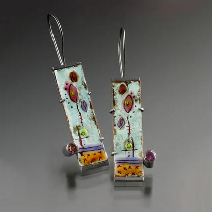 1+1 Offer: Vintage earrings with antique enamel
