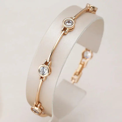 1+1 Offer: Elegant bracelet with zirconias in gold