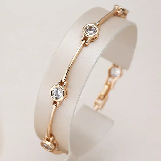 1+1 Offer: Elegant bracelet with zirconias in gold