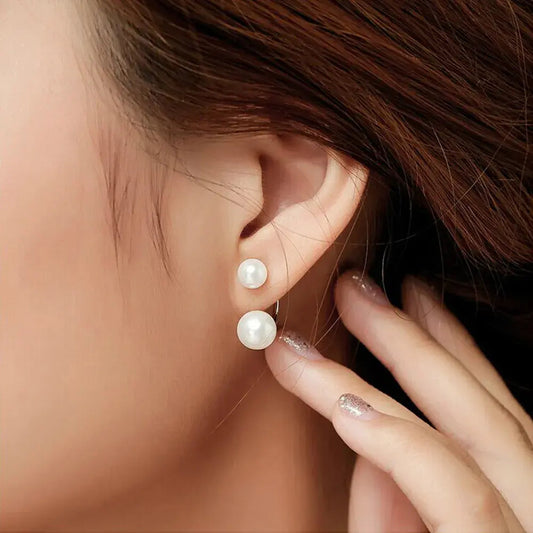1+1 Offer: Elegant Pearl Stud Earrings