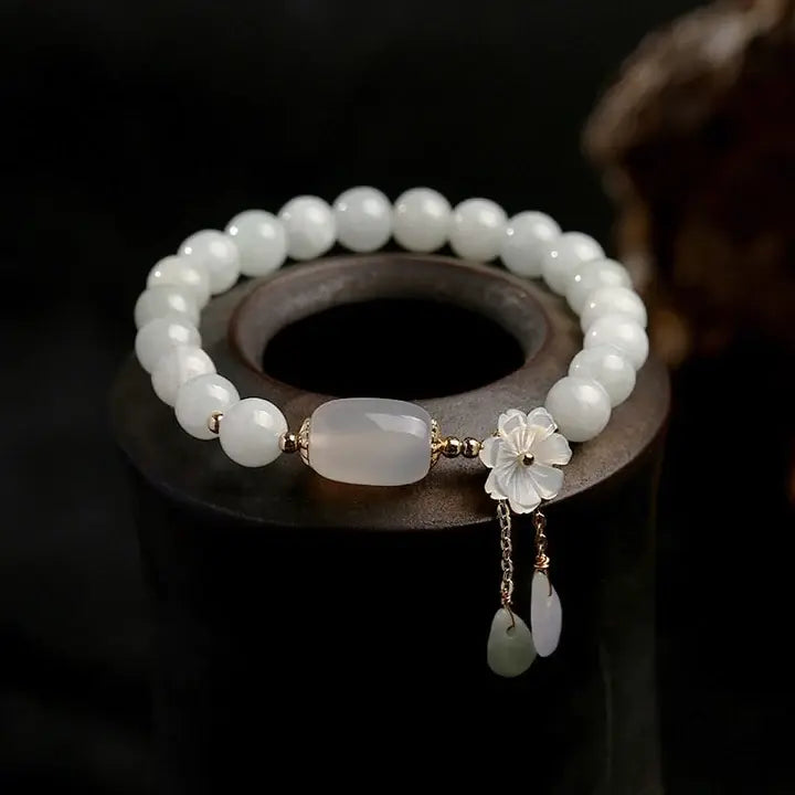 1+1 Offer: Aquamarine Bracelet with Pearls