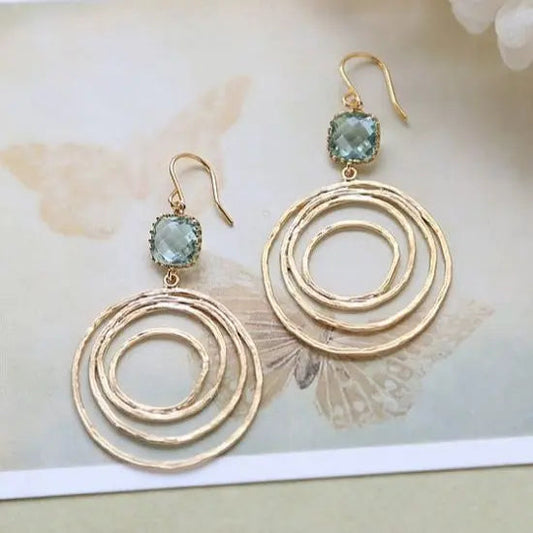 1+1 Offer: Vintage Earrings with Spiral Design in Gold and Zirconium