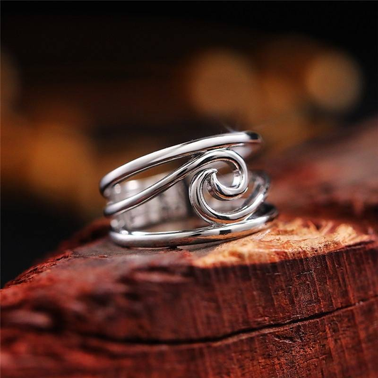 1+1 Offer: Vintage Silver Wave Ring
