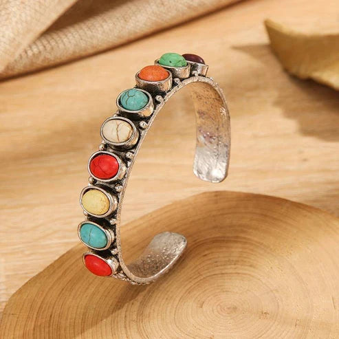 Vintage Multicolor Silver Bracelet