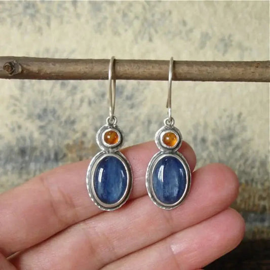 1+1 Offer: Blue and orange vintage earrings