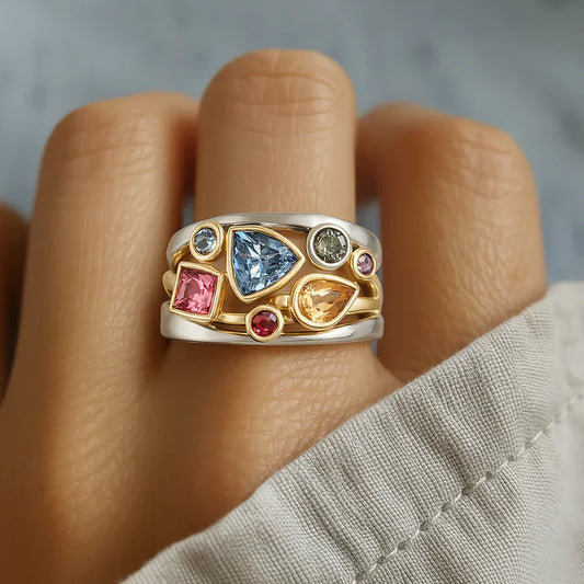 Vintage Colorful Zirconia Ring