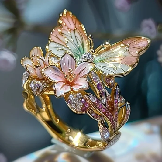 1+1 Offer: Vintage Golden Brimhaven Floral Ring