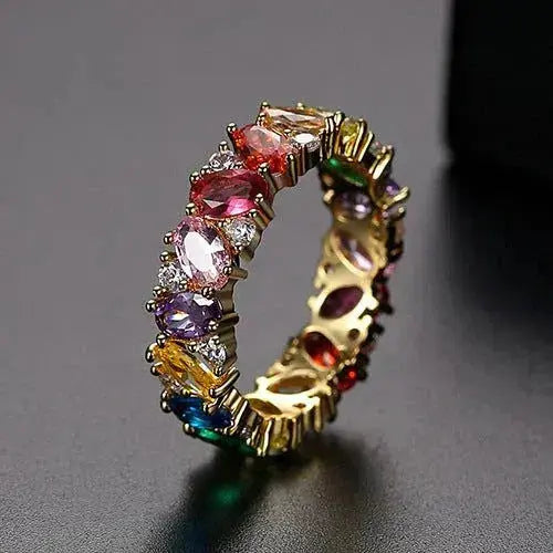 1+1 Offer: Vintage Multicolor Zirconia Ring