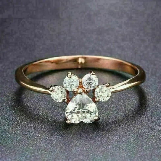 1+1 Offer: Vintage Zirconia Paw Ring