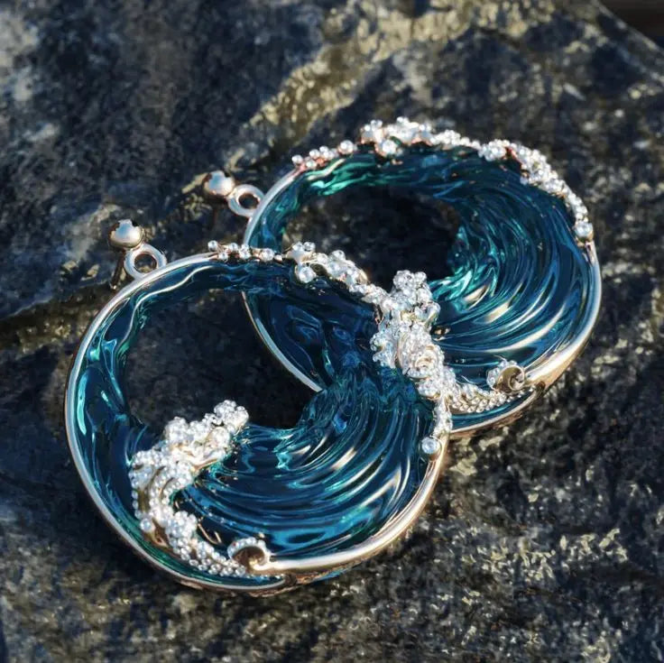 1+1 Offer: Vintage Round Ocean Earrings