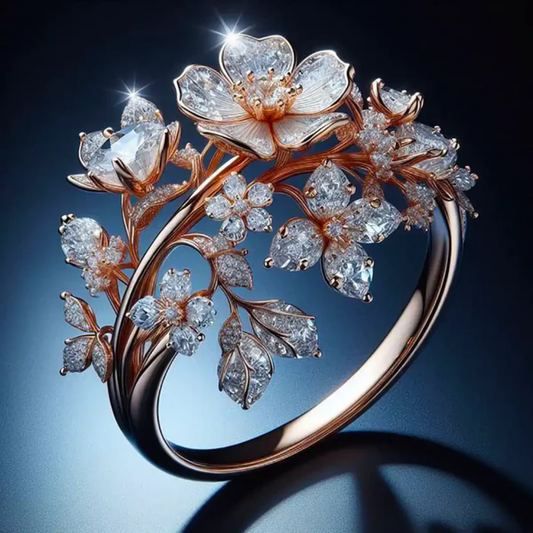 1+1 Offer: Bright Crystal Blossom Ring