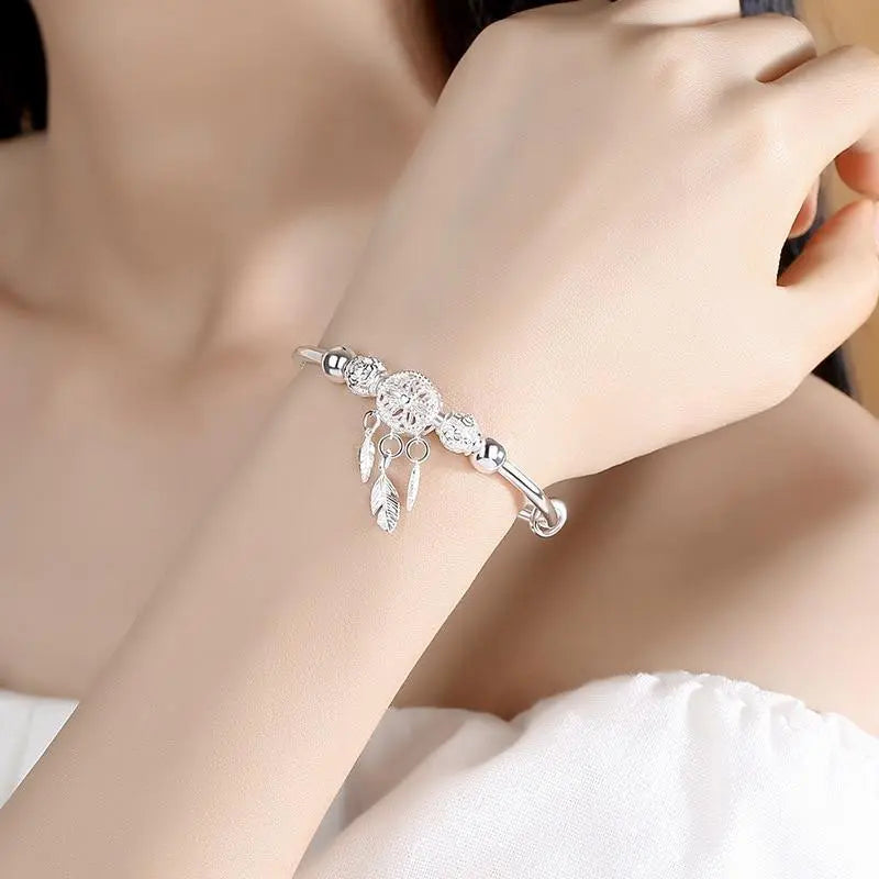 1+1 Offer: Silver Adjustable Dreamcatcher Bracelet
