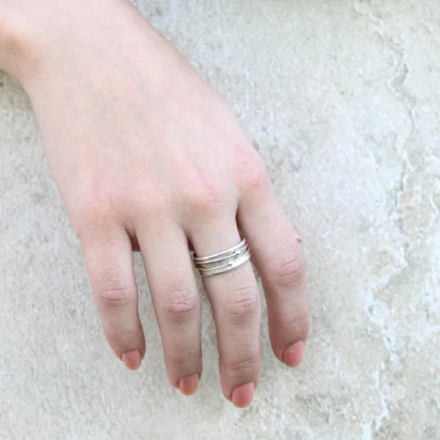 Elena - Vintage silver ring with gold plating