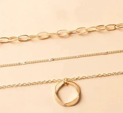 1+1 Offer: Vintage gold layered chain & pendant necklace