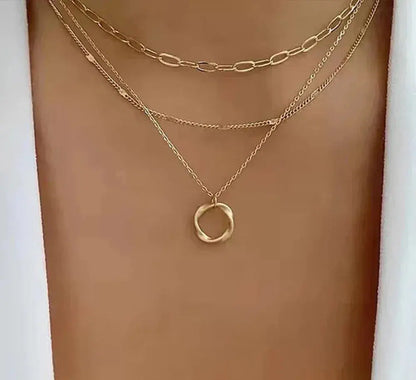 1+1 Offer: Vintage gold layered chain & pendant necklace