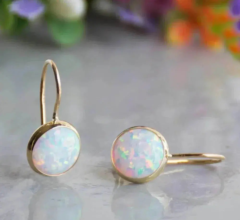 1+1 Offer: Vintage opal stone gold earrings