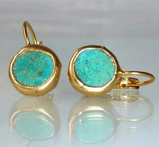 1+1 Offer: Vintage turquoise earrings in gold